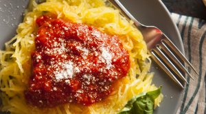 Spaghetti squash bolognese with turkey